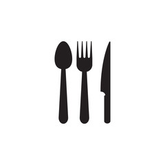 Spoon, knife, fork icon graphic design template vector