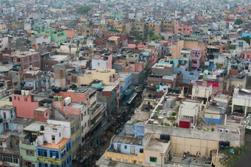 Fototapeta na wymiar Delhi, Haryana / India - July 25 2011: View over Delhi, India