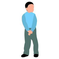 vector on a white background, faceless child boy