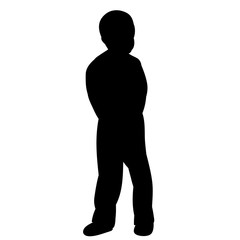 vector, on a white background, black silhouette of a child