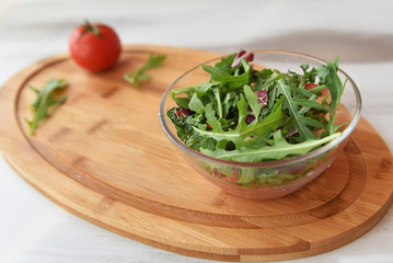 fresh greens and tomato