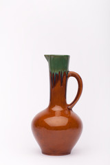 Old green brown vase