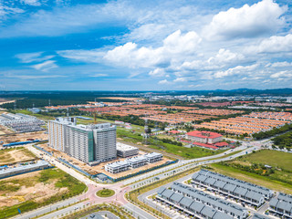 Aerial view of residential development. Industry concept.