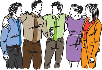 business people together vector illustration