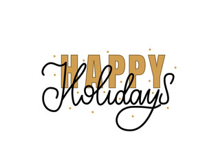 Happy Holidays Lettering Hand Drawn Doodle Text