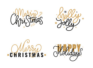 Merry Christmas Lettering Sign Greeting Text Candy