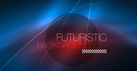 Neon glowing magic background, neon banner, night sky wallpaper. Magic light effect. Christmas abstract pattern.