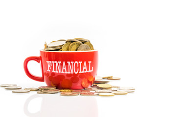 Coins with finance concept.