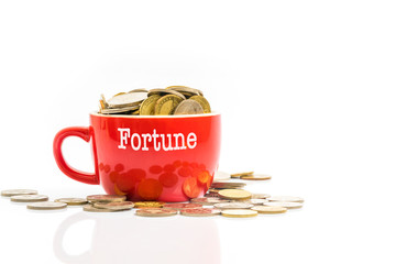 Coins with finance concept.