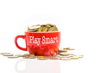 Coins with finance concept.