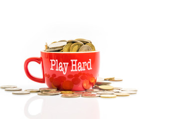 Coins with finance concept.