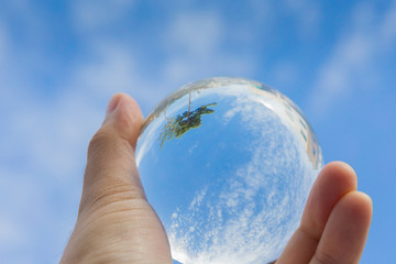 the sky and glass beads