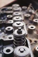 Obraz na płótnie Canvas Close up machine car in industry site