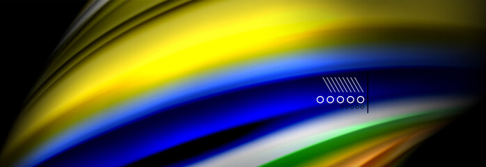 Rainbow color fluid wave lines flow poster. Wave Liquid shapes design
