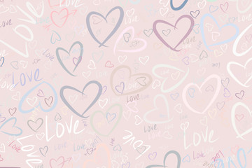 Background or backdrop, love for valentine day, celebrations or anniversary hand drawn, for design texture.