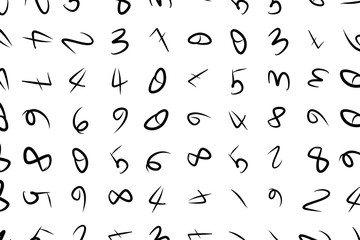 Numbers illustrations background abstract, hand drawn texture. Drawing, wallpaper, web & decoration.