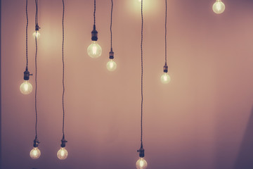 Group of Light Bulbs Wallpaper Background.