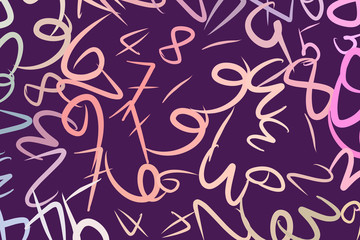 Decorative and hand drawn numbers illustrations. Digital, abstract, drawing & texture.