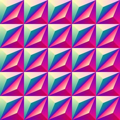 Bright colorful geometric rhombus seamless patterns