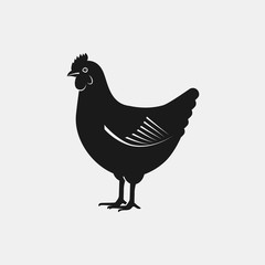 Hen silhouette. Farm animal icon