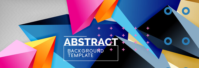 3d polygonal shape geometric background, triangular modern abstract composition