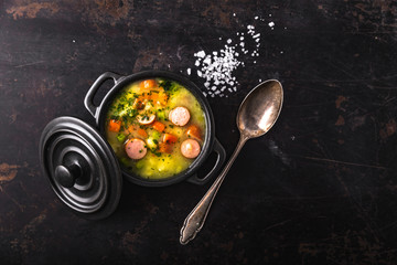 stew with fresh vegetables and sausages