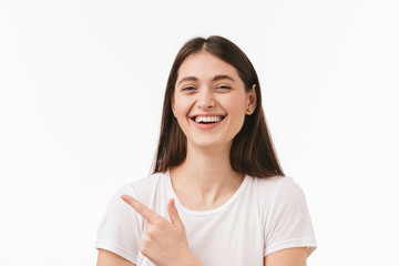 Fototapeta premium Close up of a young beautiful woman isolated