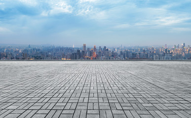 Fototapeta premium Panoramic skyline and buildings with empty concrete square floor,chongqing,china