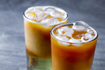 Glass of cold cocktail. Cold drinks 