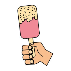 hand with ice cream popsicle