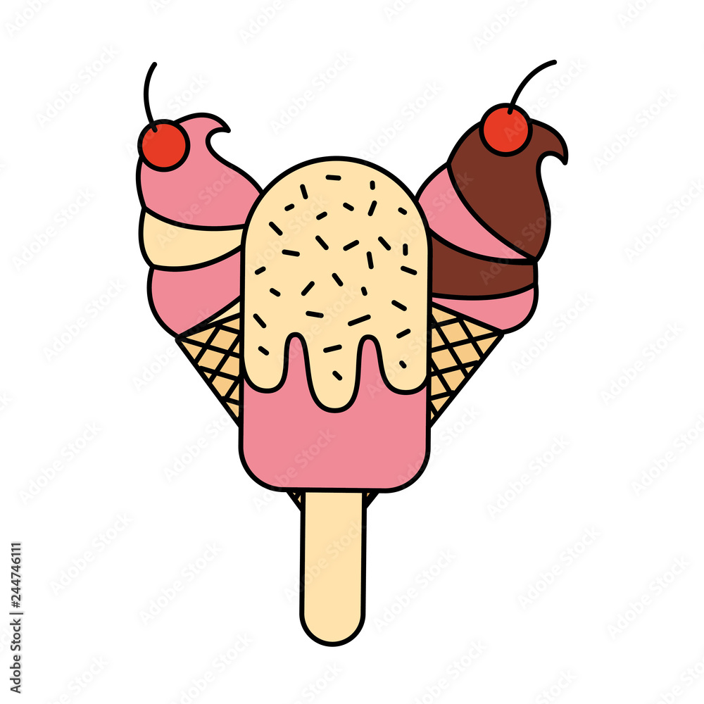 Sticker ice cream cone popsicle