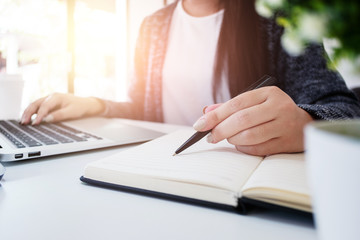 woman investor working on project plan