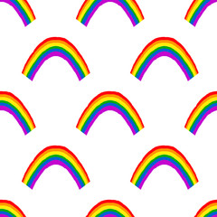 Rainbow - creative seamless pattern. LGBT flag colors.