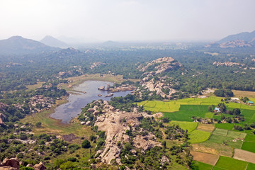 View from Gingee Fort, Thiruvannamalai in Tamil Nadu India