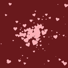 Pink heart love confettis. Valentine's day explosi