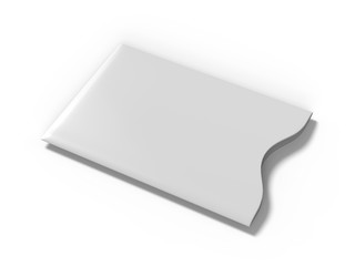 Blank Credit Card Sleeve Protector. 3d render illustration.