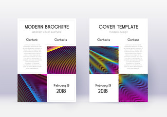 Business cover design template set. Rainbow abstra