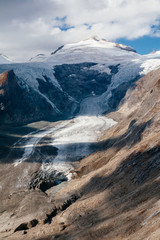 View of mountain with blue sky from Grossglockner High Alpine Road in Austria