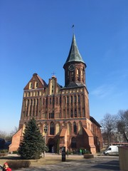Fototapeta na wymiar Kaliningrad - RUSSIA 22.04.2018: Cathedral of Koenigsberg on the Kneiphof island.