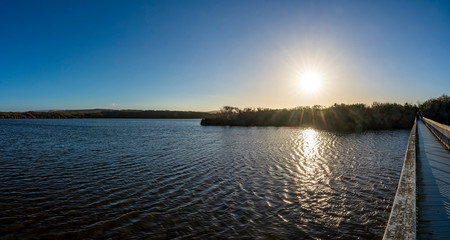 Panorama of Boardwalk at Lake
