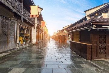 Qinghefang ancient street view in Hangzhou city Zhejiang province China