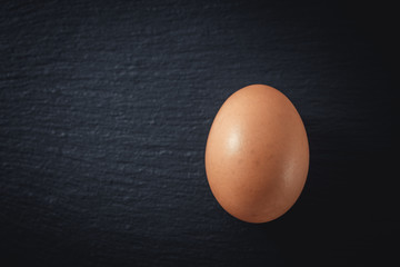 Egg on slate tray