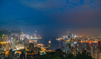 Fototapeta na wymiar Modern city night view in Hong Kong