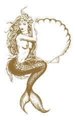 Mermaid drawing by hand