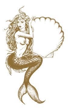 Mermaid drawing by hand