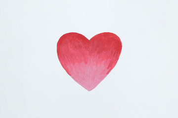 Obraz premium Abstract heart shape, watercolor love background for valentine concepts, Illustration, a hand draw . Isolated on white background