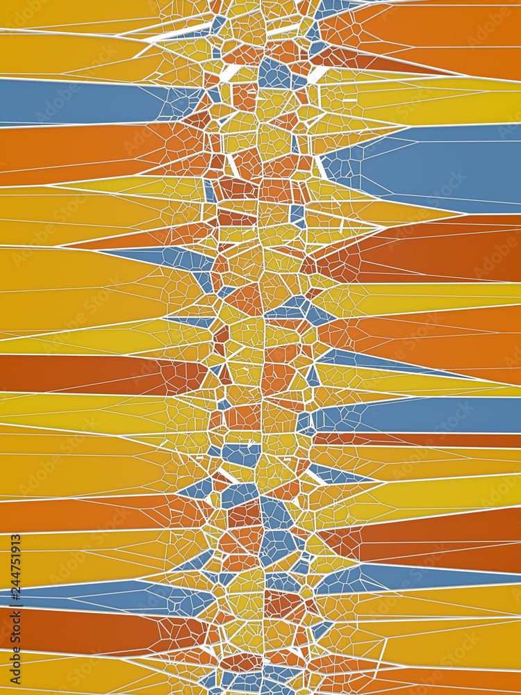 Aufkleber Abstract geometrical concept voronoi low poly tesselated pattern. 3d rendering