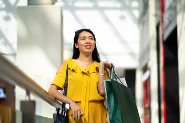 Asian girl in a shopping mall