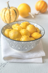 Bowl of pattypan squash