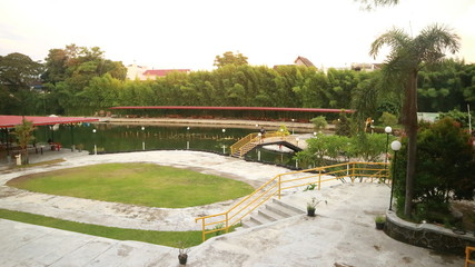 beautiful view of the fish pond suitable for family gatherings